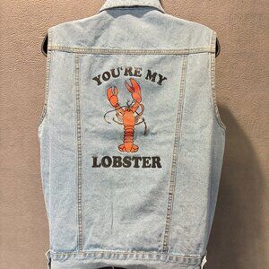 Friends TV "You're My Lobster" Denim Vest Rachel Ross Small 90s